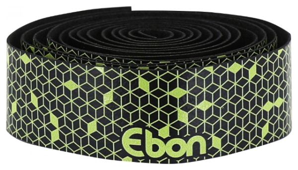 Ruban de guidon - cintre Newton ebon noir degrade jaune avec bouchons (confortable epaisseur 2.6mm)