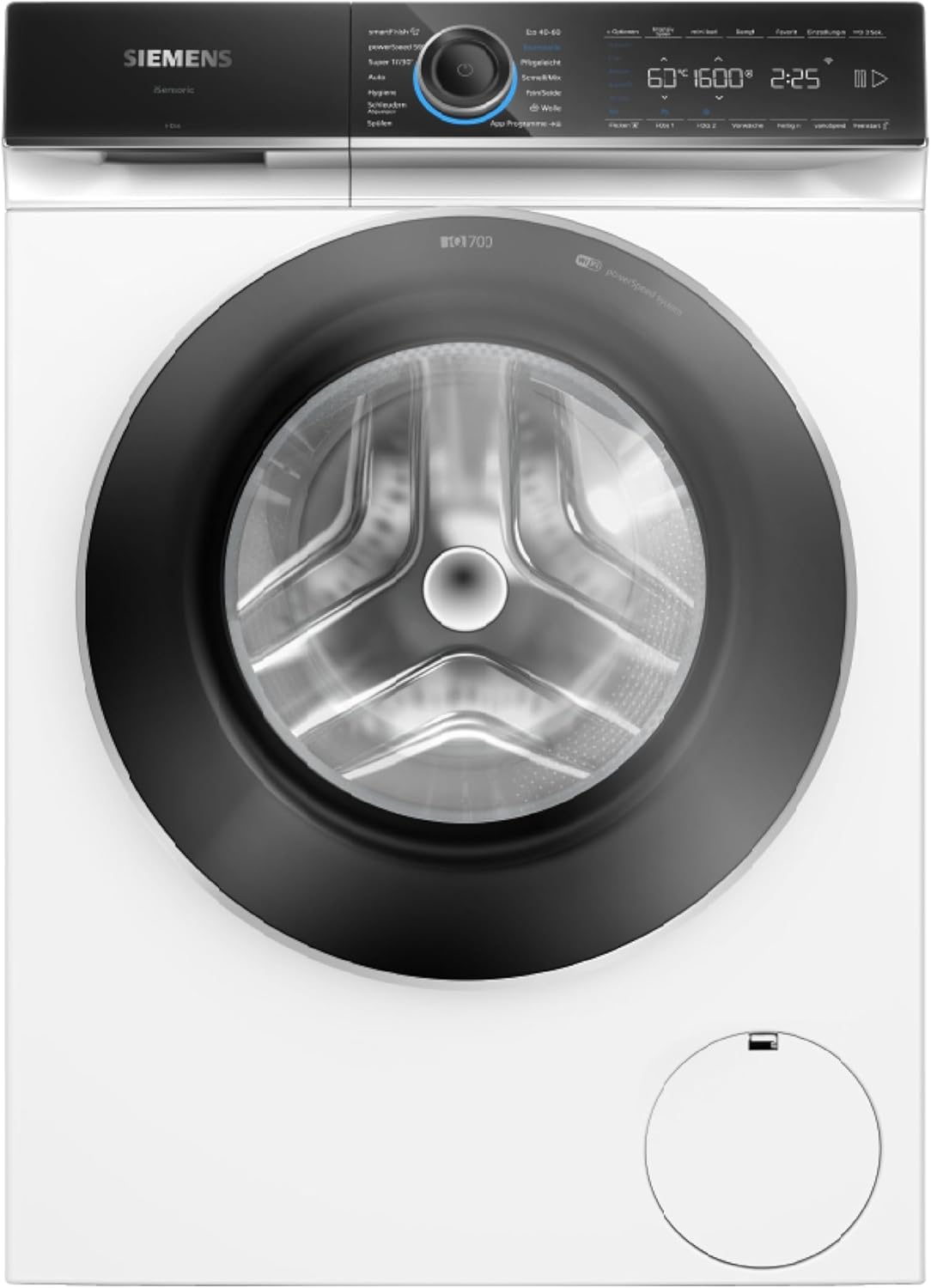 Siemens WG56B2A41, iQ700, Smarte Waschmaschine 10 kg, 1600 UpM, Made in Germany, i-Dos, Antiflecken-System, smartFinish Bügelhilfe, schneller Waschen mit speedPack XL, Mini load für Einzelteile