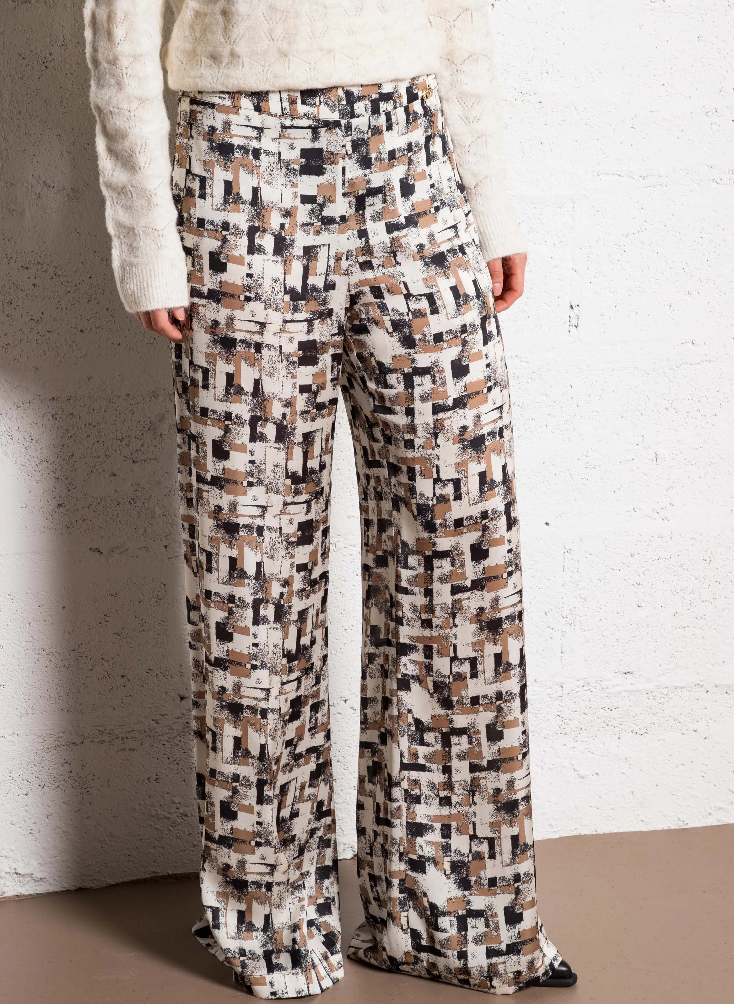 Pantalon droit imprimé| Multicolore