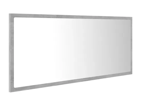 Miroir à LED de salle de bain Gris béton 100x8,5x37cm Acrylique