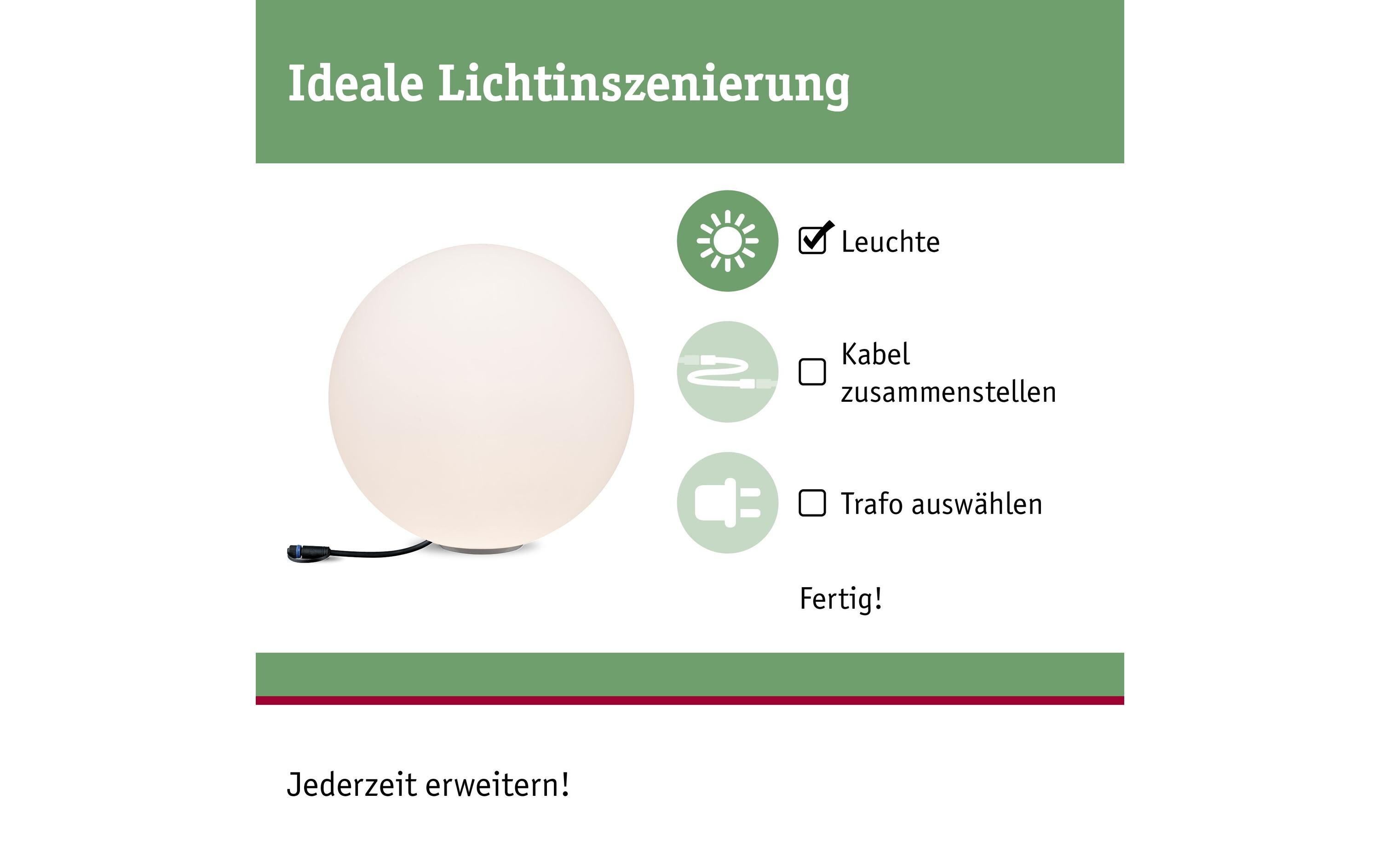 Gartenlicht Plug & Shine GLOBE 40 cmDekoratives Lichtobjekt für den Aussenbereich
