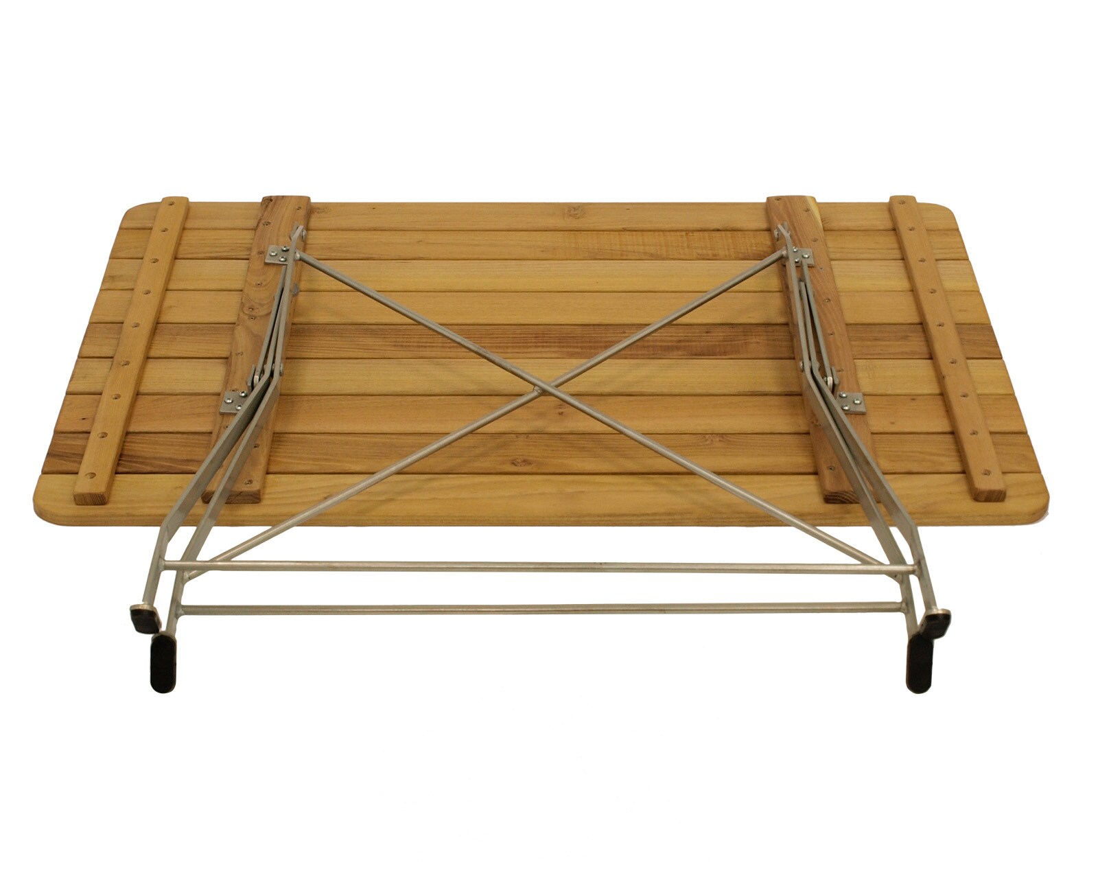 DEGAMO Kurgarten - Garnitur BAD TÖLZ 5-teilig (4x Stuhl, 1x Tisch 70x110cm), Flachstahl verzinkt + Robinie, klappbar