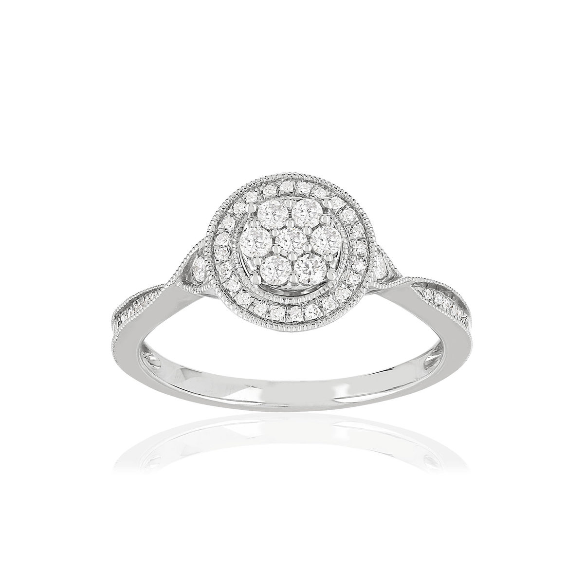 Bague or blanc 750 diamants