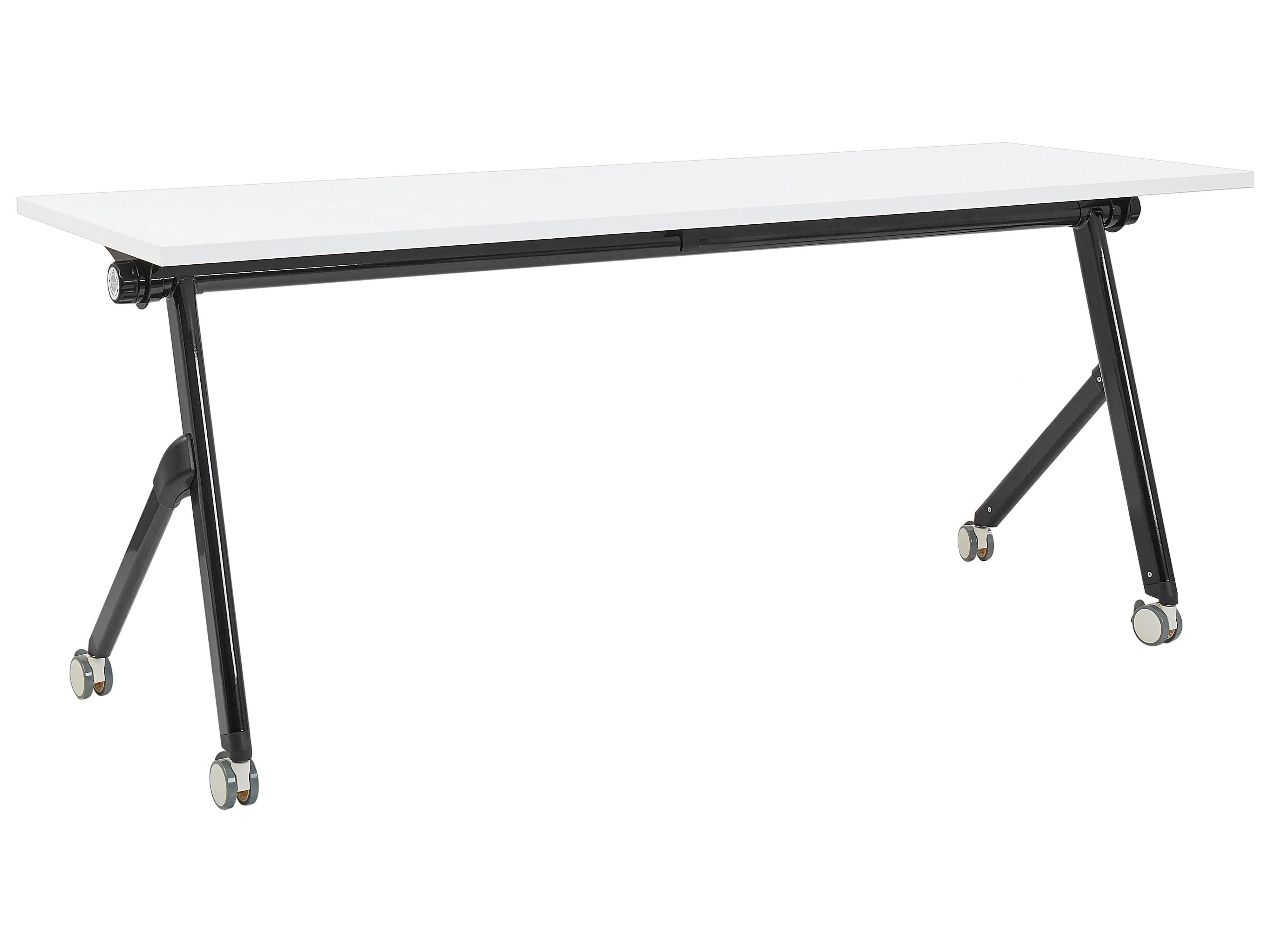 Inklapbaar bureau BENDI Wit 180 cm 60 cm met wielen