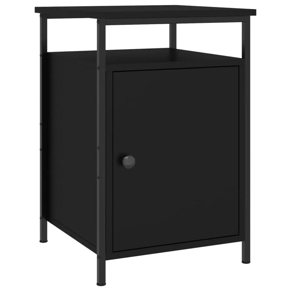 vidaXL - Nachtkastje - Zwart - Bewerkt hout - 2 stuks