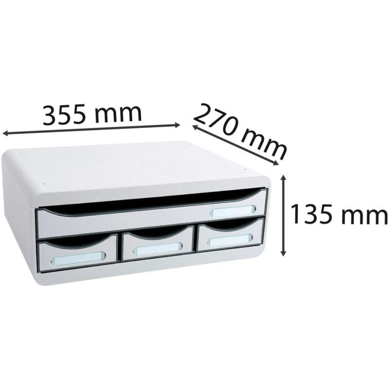 Module de classement Toolbox 4 tiroirs Office - Gris lumière