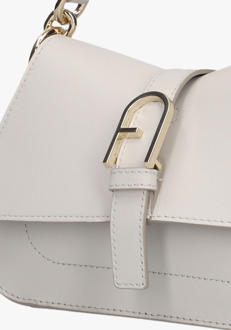 witte furla handtas flow mini top handle