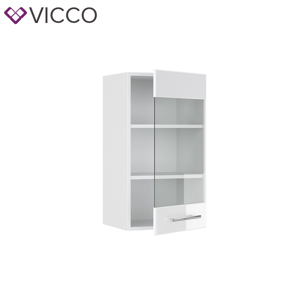 VICCO Hängeglasschrank 40 cm Weiß Küchenzeile Unterschrank Fame