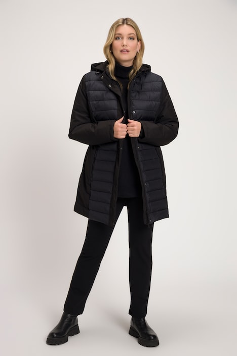 Hybrid-Jacke, wasserabweisend, Stepp/Softshell, Kapuze