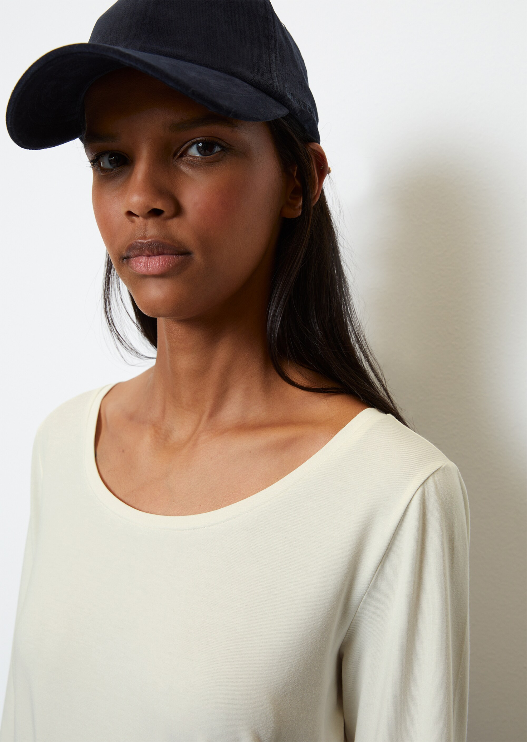 Longsleeve regular aus TENCEL™ Modal-Baumwolle-Mix