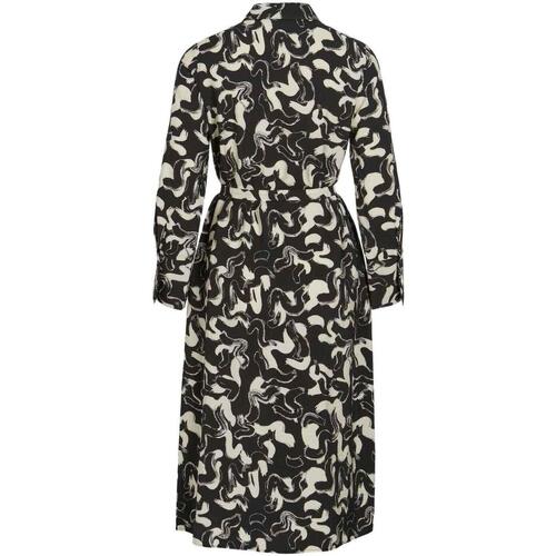 Vila - VIDOGMA ACY L/S SHIRT MIDI DRESS Negro