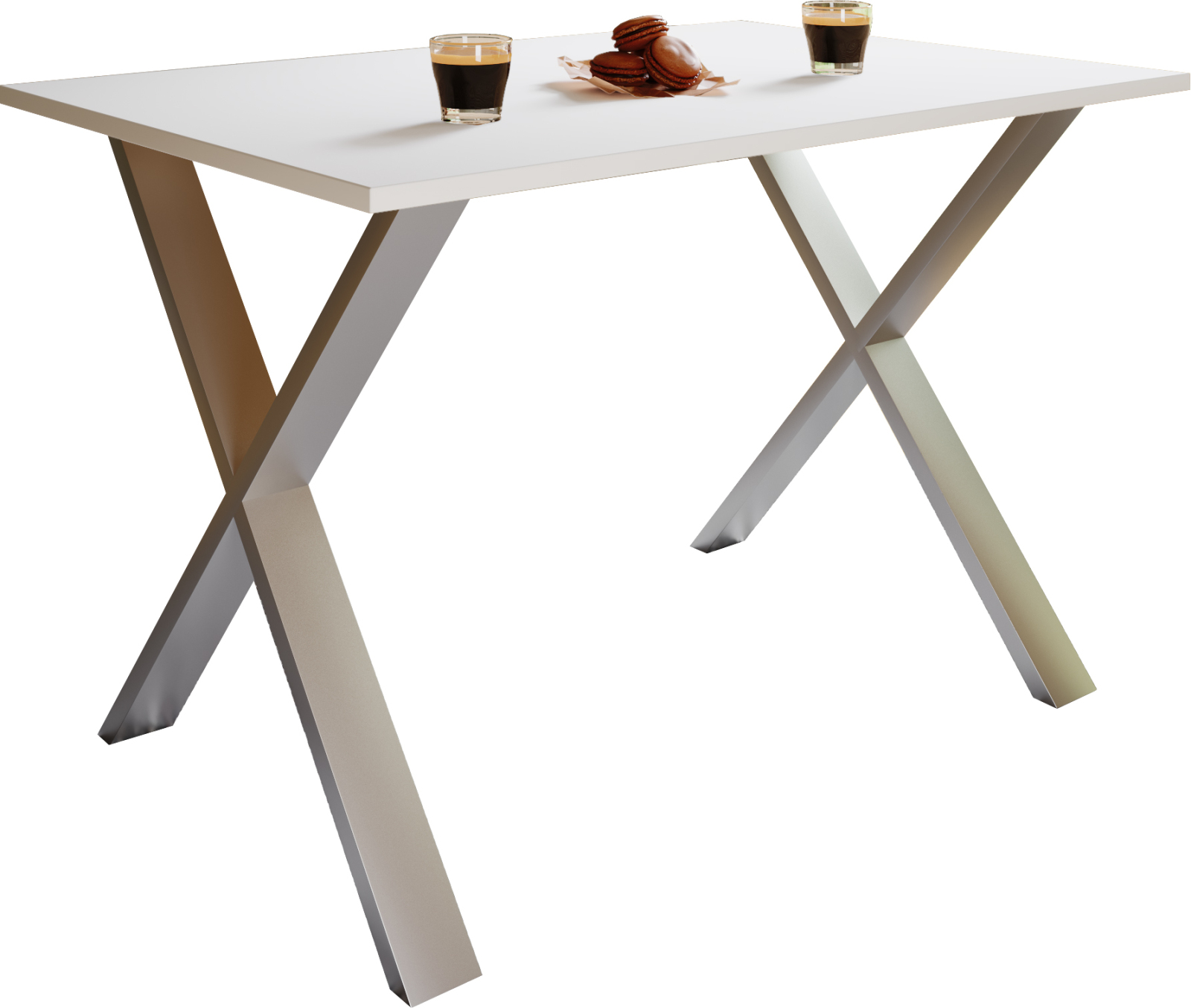 Esstisch XONA - weiß-silber - 110x50 cm