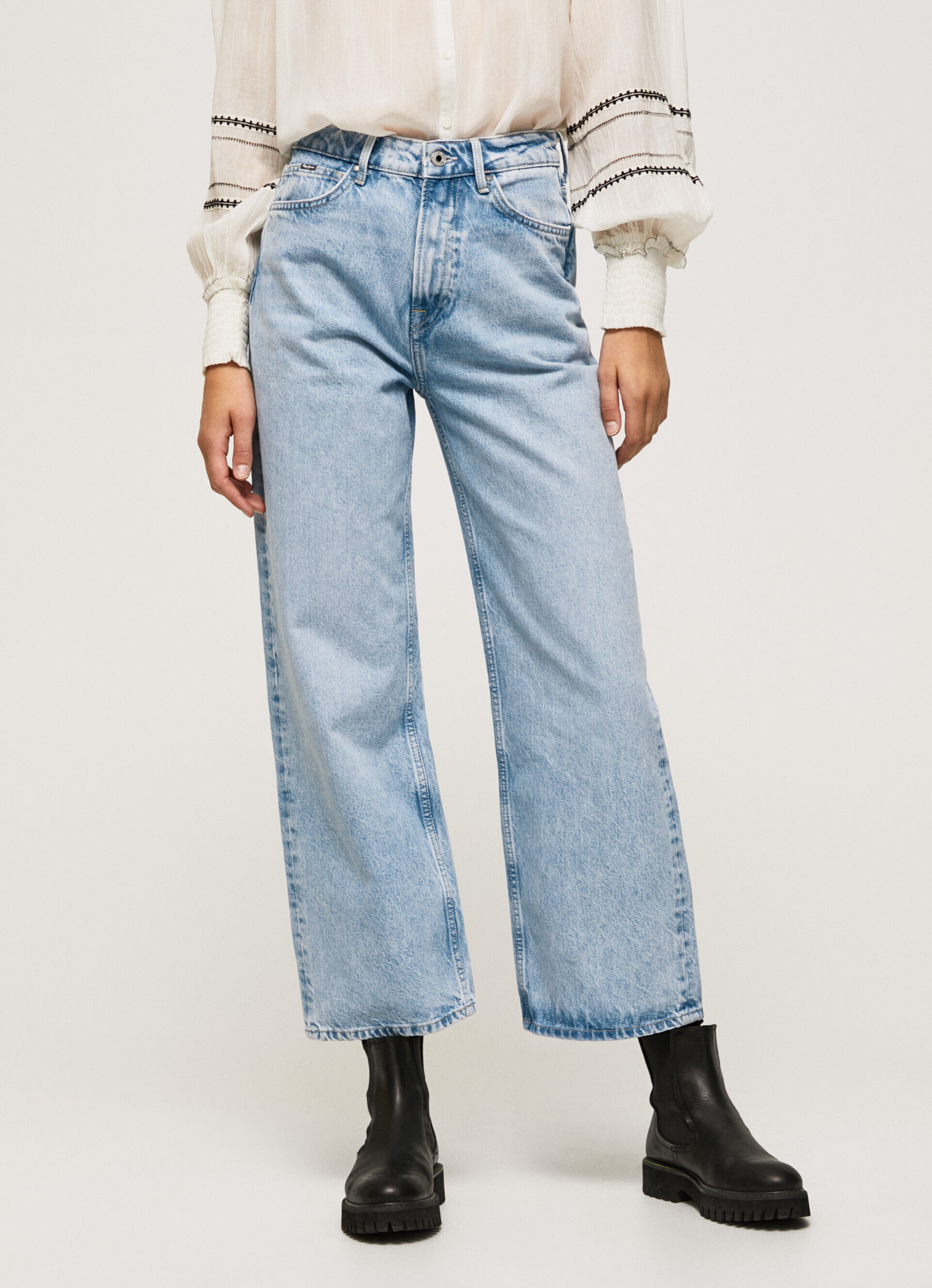 JEAN LEXA SKY FIT ANCHO TIRO ALTO - jeans