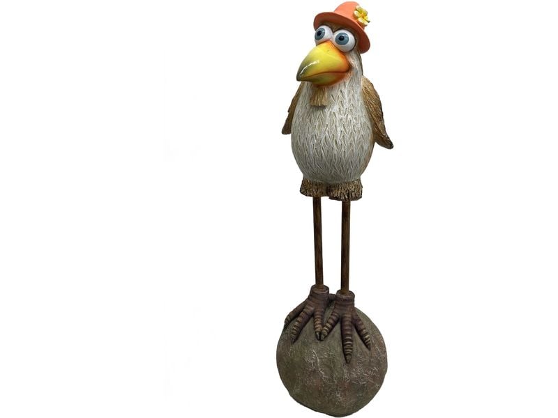Dameco Dekofigur Vogel auf Stein 12 x 15 x 40 cm Dekovogel