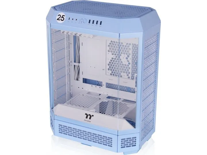 Thermaltake The Tower 600 - Mid tower - ATX - sidepanel med vindue (hærdet glas) - ingen strømforsyning (PS/2) - hydrangea-blå - USB/Lyd