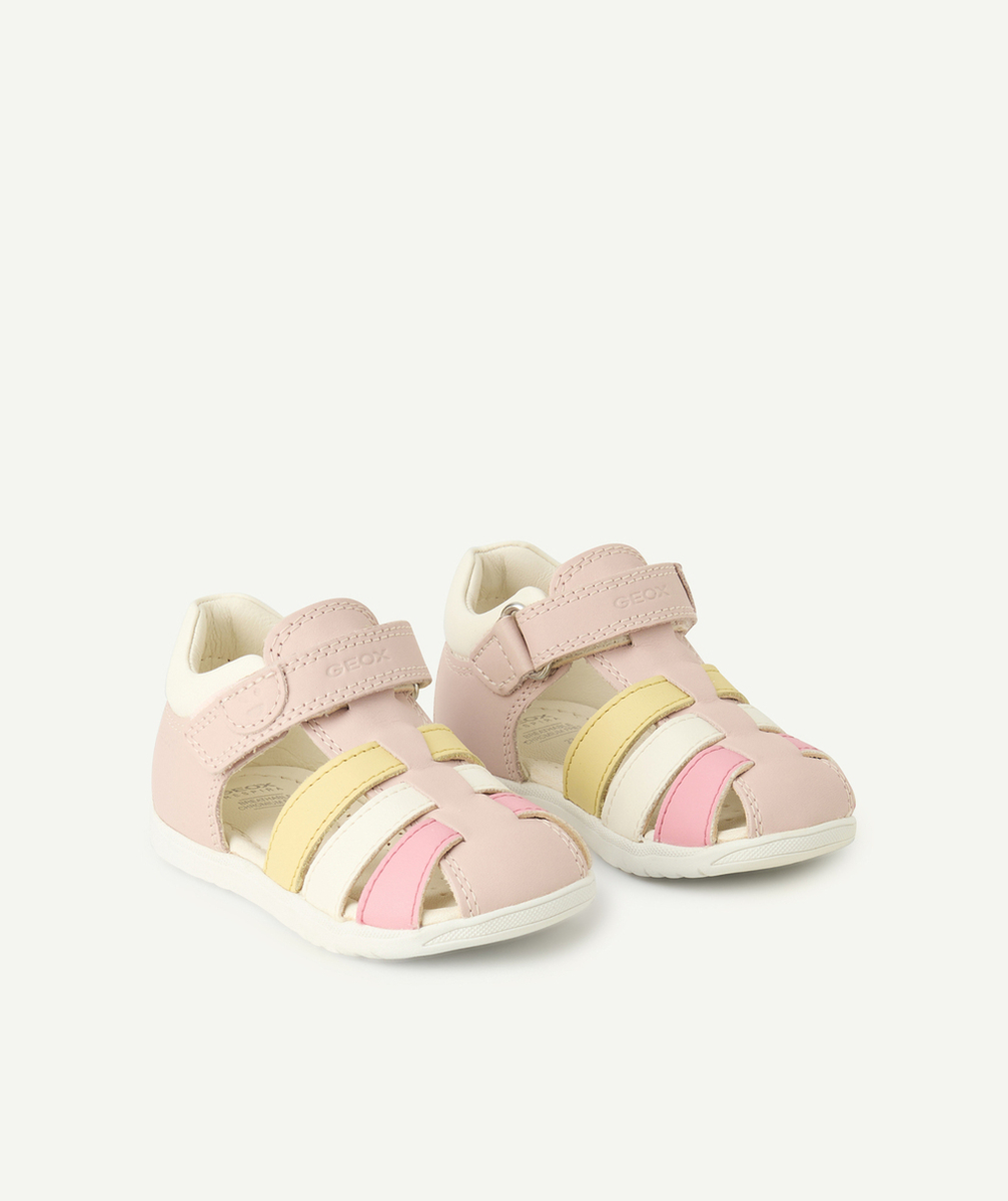 GEOXsandales fermées bébé fille macchia à scratch rose jaune et blanc