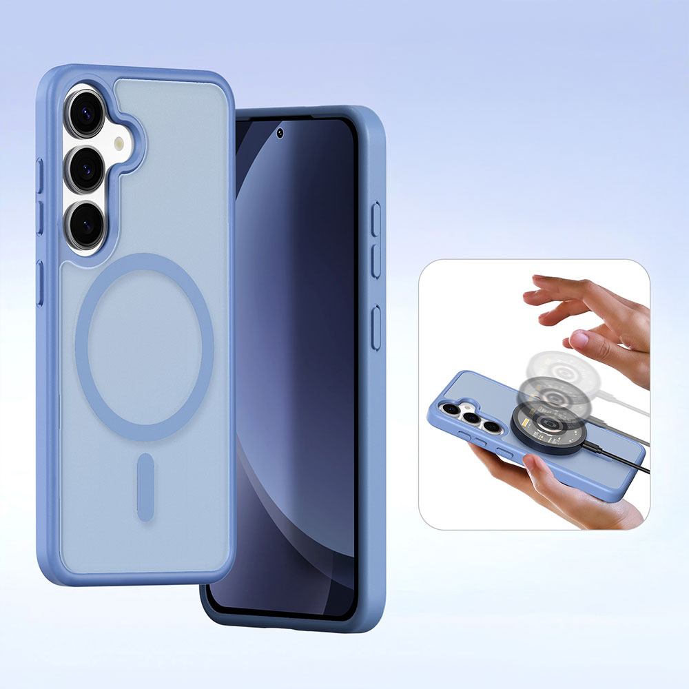Samsung Galaxy S25  Plus Leder Tasche mit Kartenfächer   Münzfach   Magnetische Schutzhülle - Blau