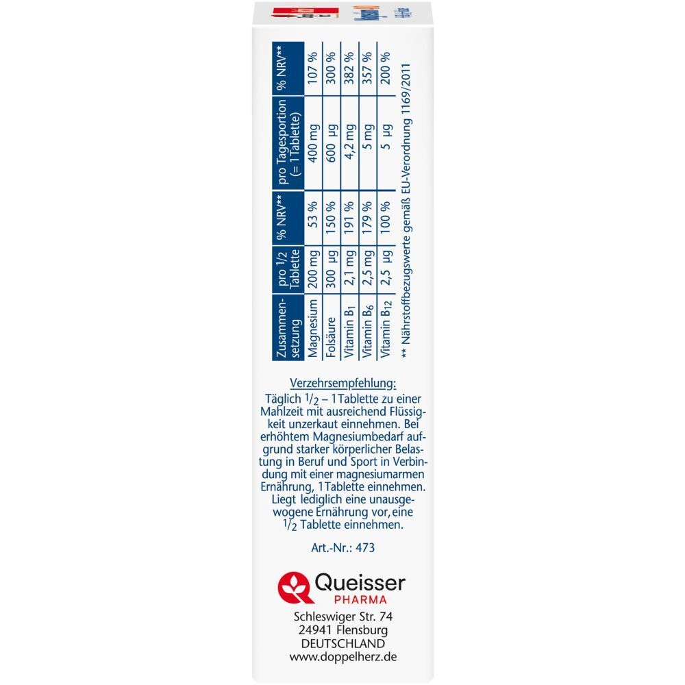 Doppelherz® aktiv Magnesium 400 + B1 + B6 + B12 + Folsäure Tabletten