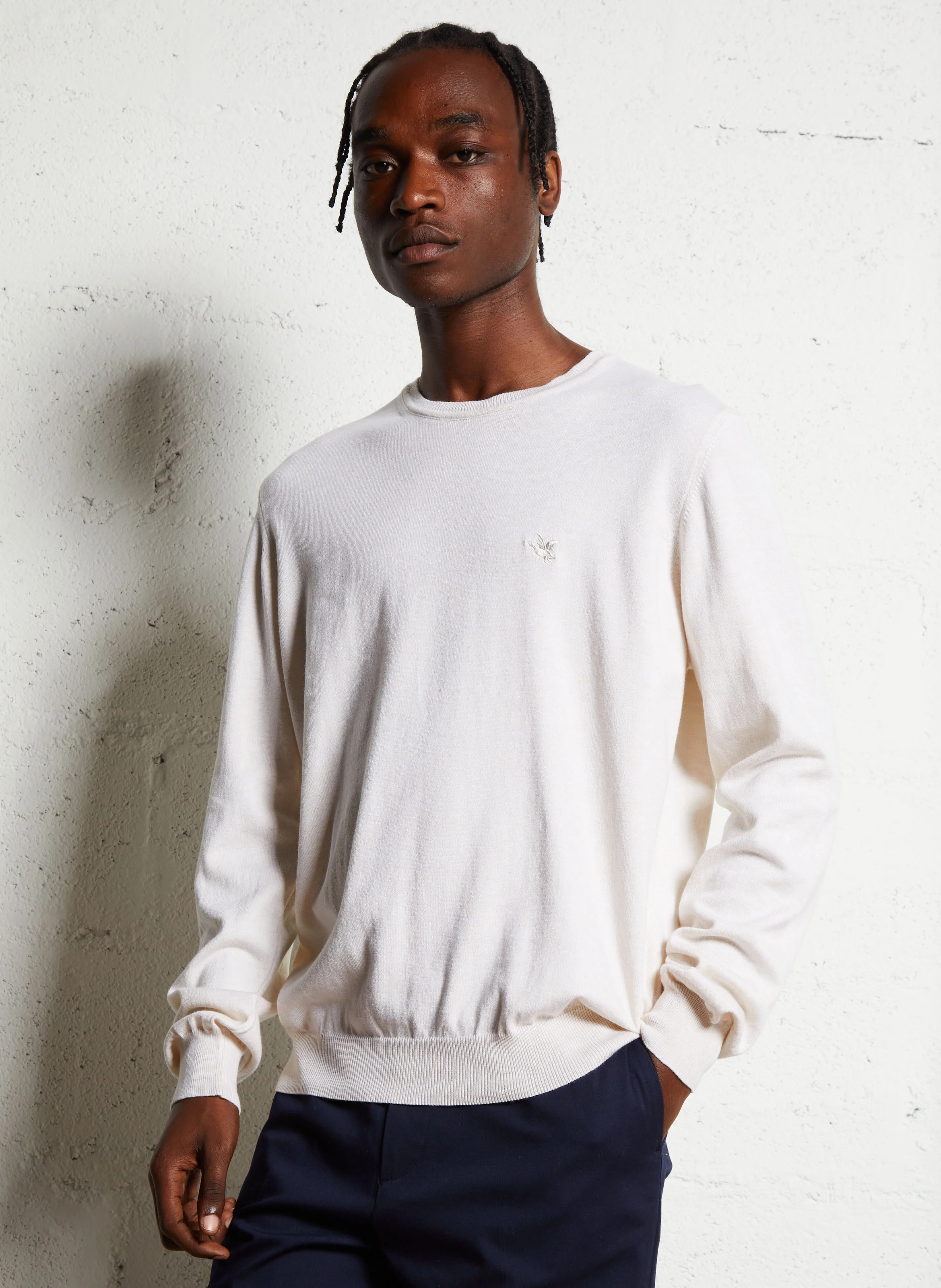 U TOGS - Pull col rond droit en coton | Beige