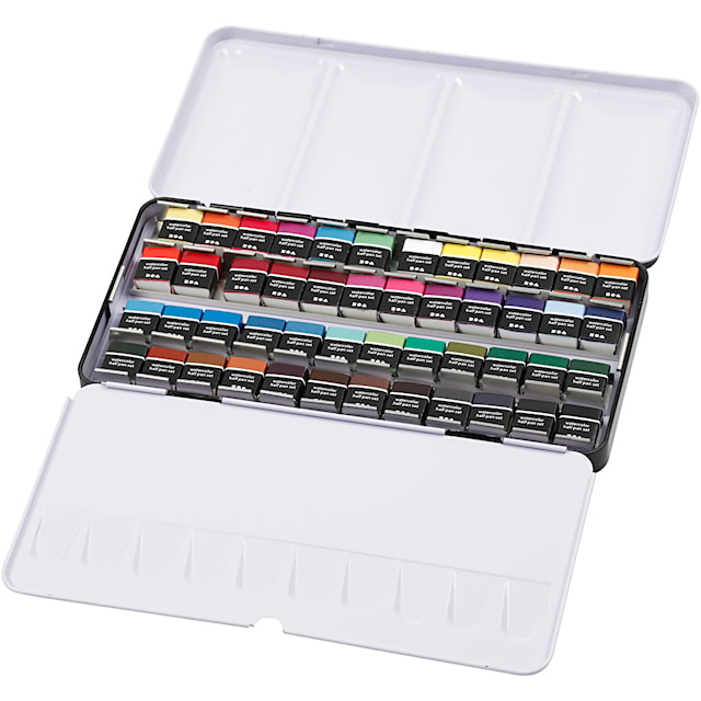 Art Akvarellfarger, ½-pan, str. 10x15x20 mm, standardfarger, 48 farge/ 1 pk.