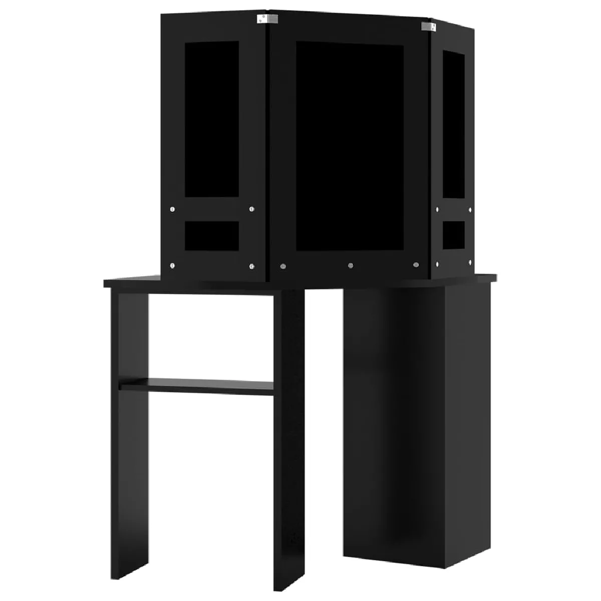 vidaXL Coiffeuse d'angle noir avec LED 111x54x141,5 cm