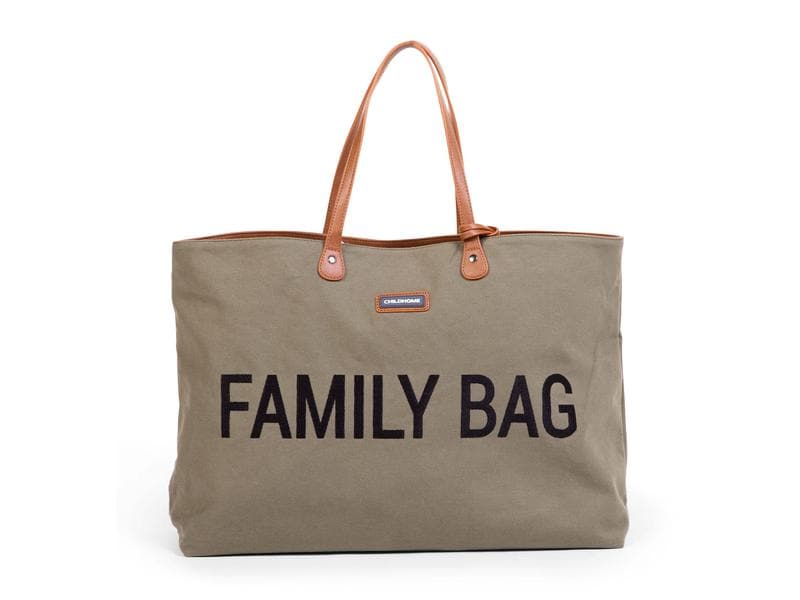 Childhome Wickeltasche Family Bag Canvas Khaki Ideale Tasche für alle Familienausflüge