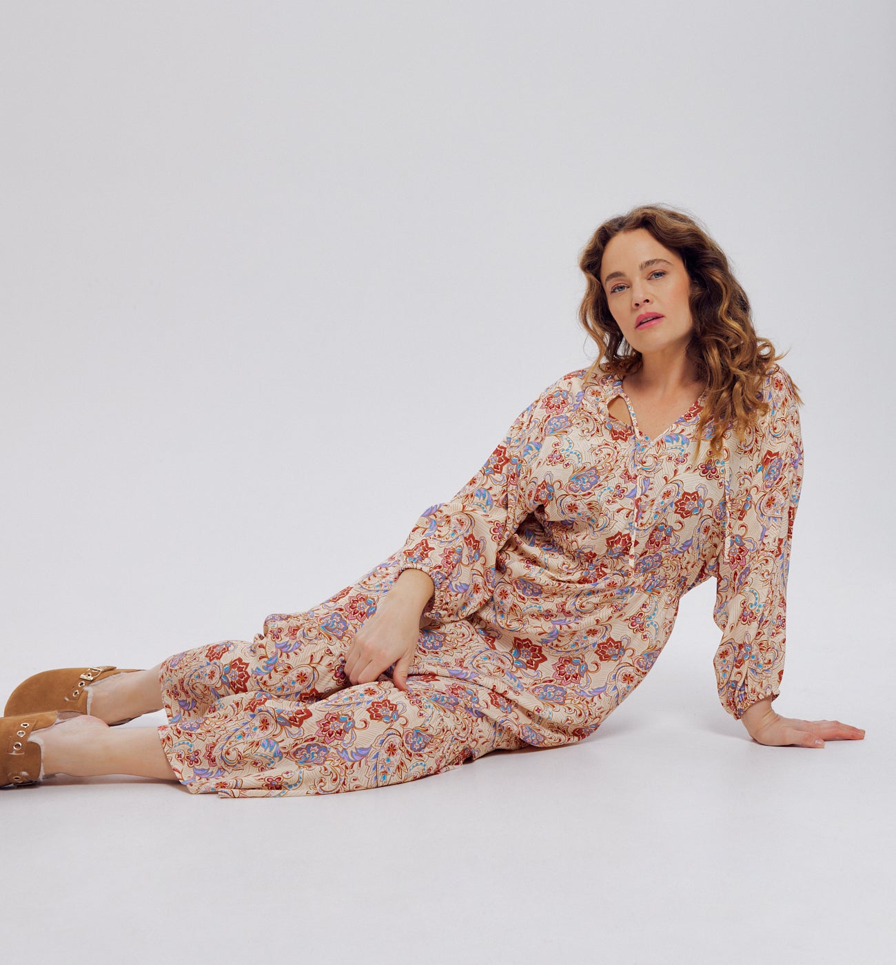 Robe longue imprimée Femme - Imprimé multicolore