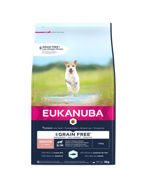Eukanuba Senior Small & Medium Breed Graanvrij Oceaanvis - Hondenvoer