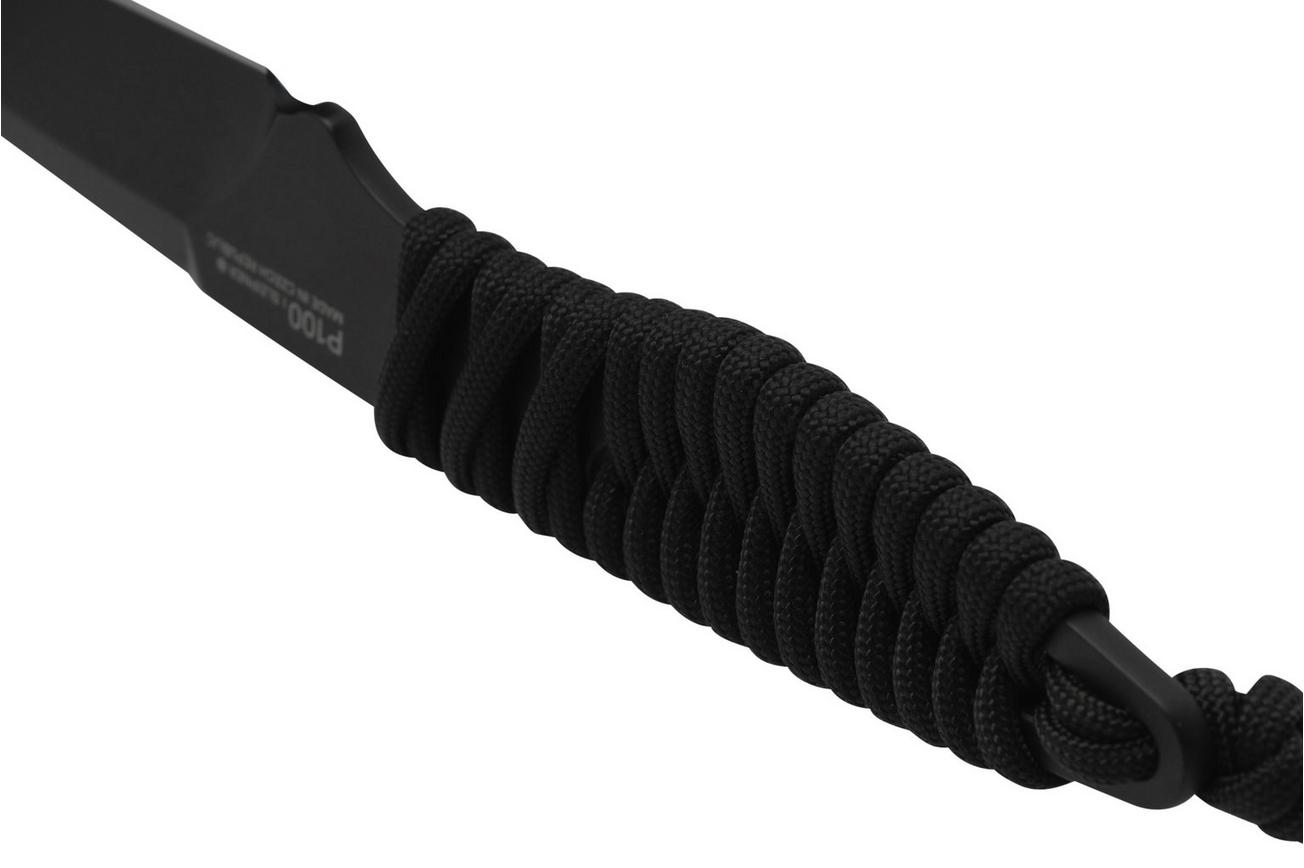 ANV Knives P100 Sleipner Cerakote, Black Paracord, P100-037, Black Kydex Sheath, nekmes