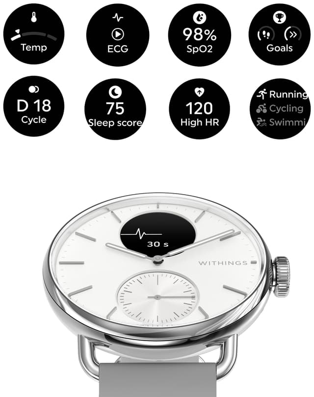 Withings ScanWatch 2 hybrid-smartwatch 38mm (hvid)