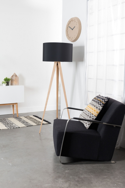 Zuiver Tripod Wood vloerlamp driepoot zwart