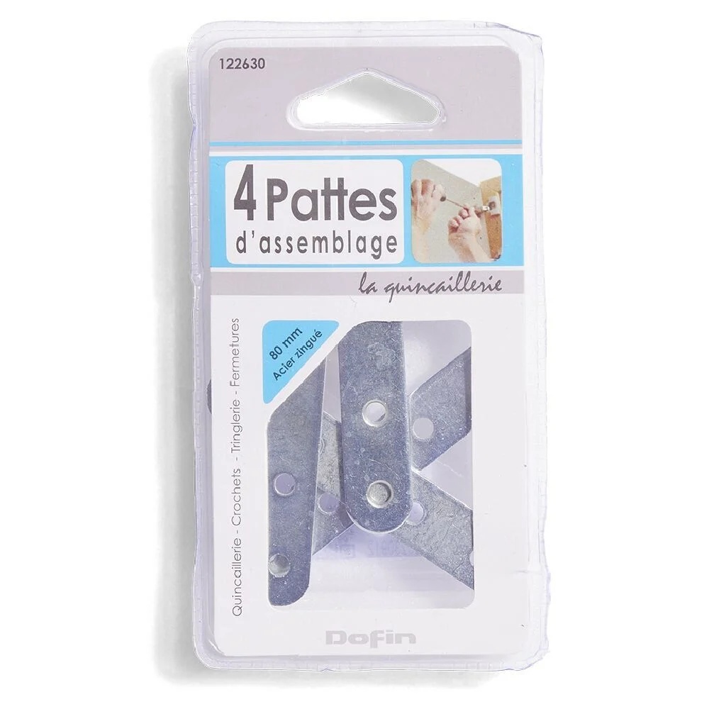 4 pattes d'assemblage - 80 mm