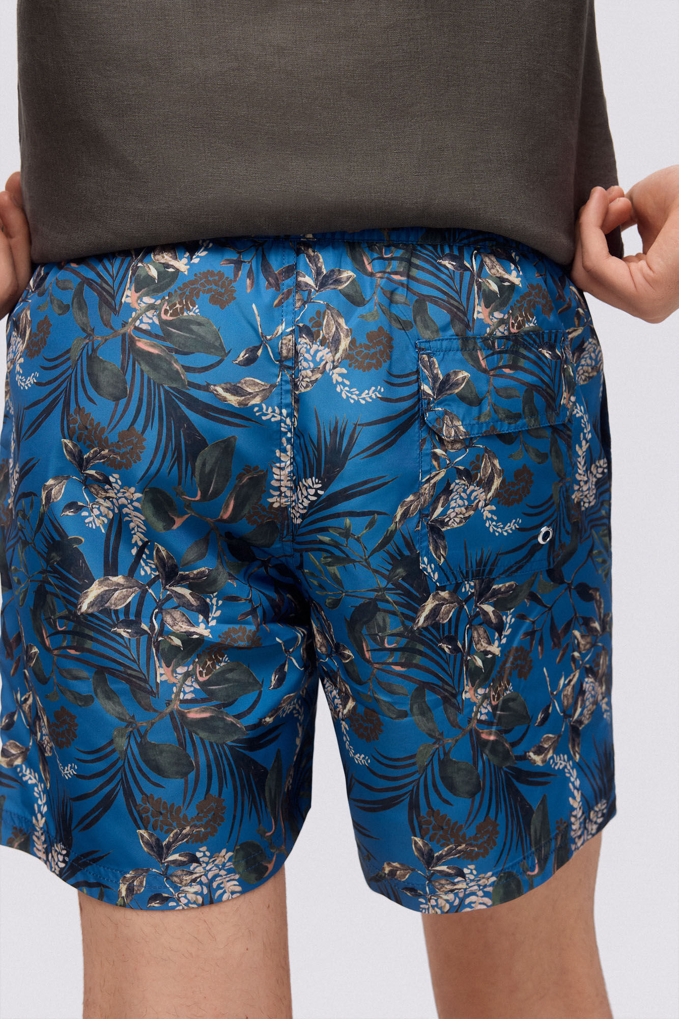 Bañador estampado floral - Azul