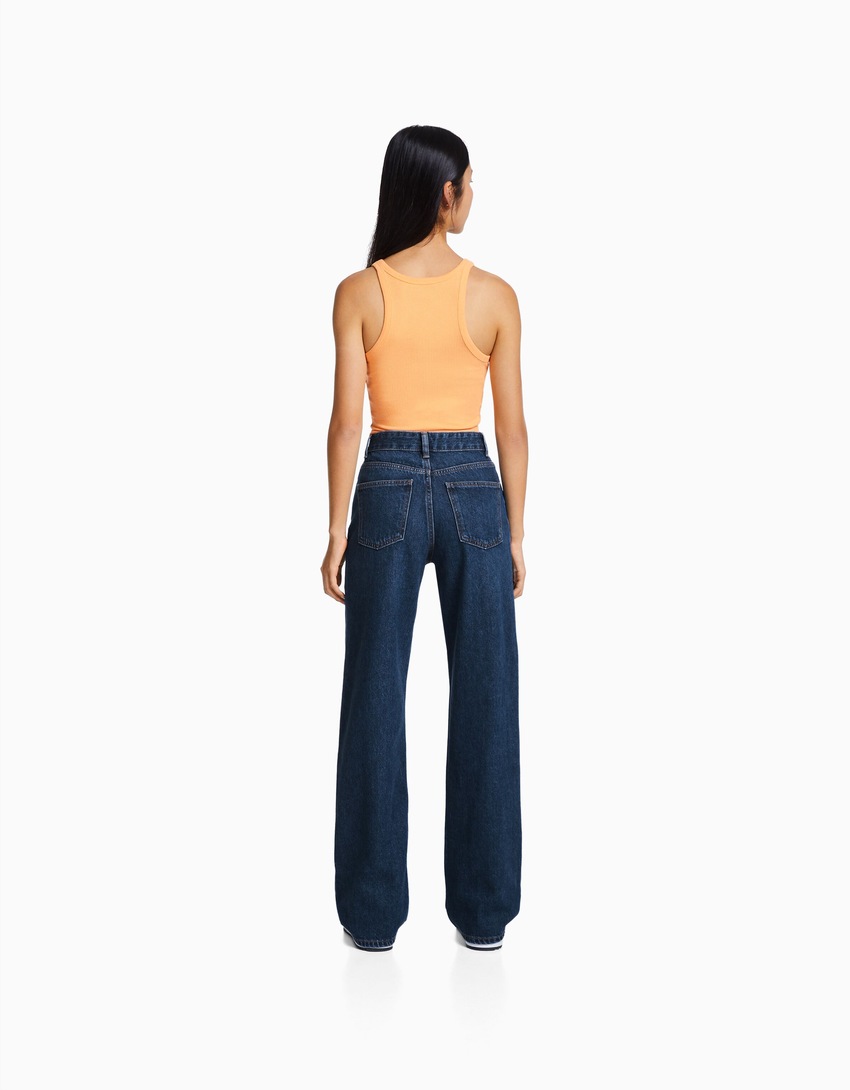 Calça jeans de perna larga