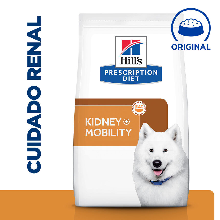 Ração Hill's Prescription Diet para cães com problemas renais e de mobilidade
