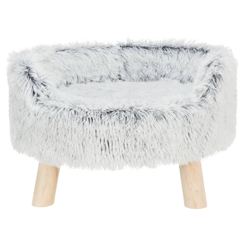 Canapé-lit rond animaux de compagnie harvey 46x28 cm blanc-noir