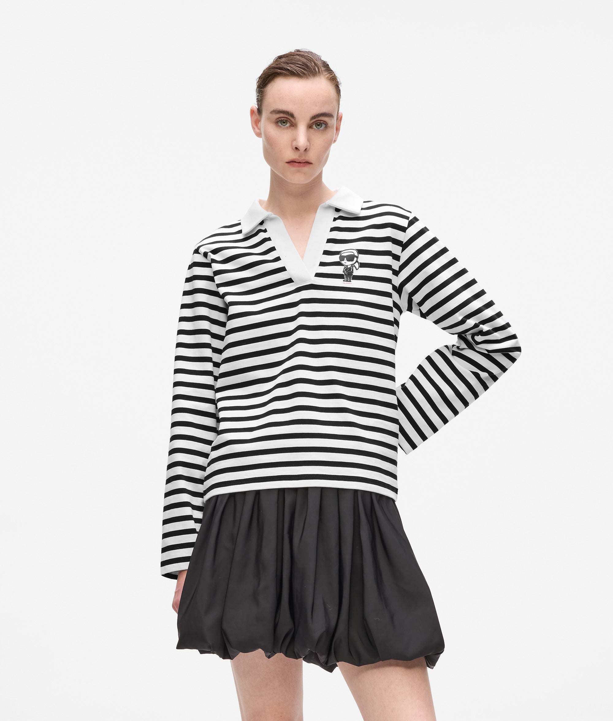 Ikon poloshirt met lange mouwen en strepen