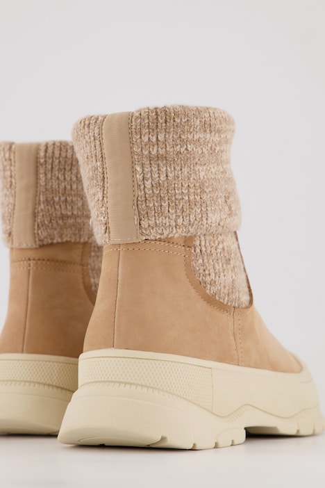 Caprice Leder-Boots, Strickschaft, Komfortweite