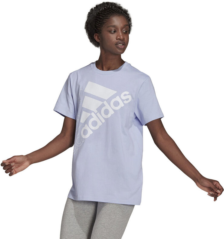 adidas Brand Love Slanted Logo Boyfriend T-shirt Blå