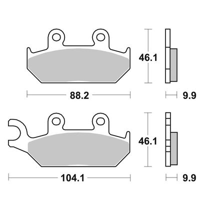 Plaquettes de freins SBS 650HS Sinter Métal Fritté avant