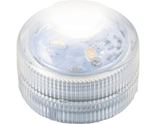 Set van 2 LED-theelichtjes, elk met 3 LED's, warm wit licht, inclusief batterij.