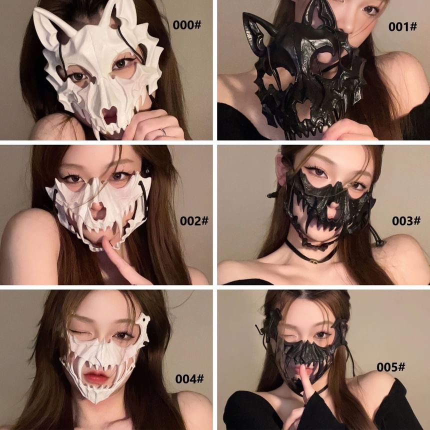 Choyu - Halloween 2D Kostuum Half Gezichtsmasker