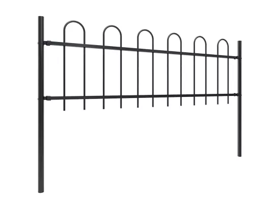 Cl?ture de jardin avec dessus en cerceau Acier 1,8 m Noir