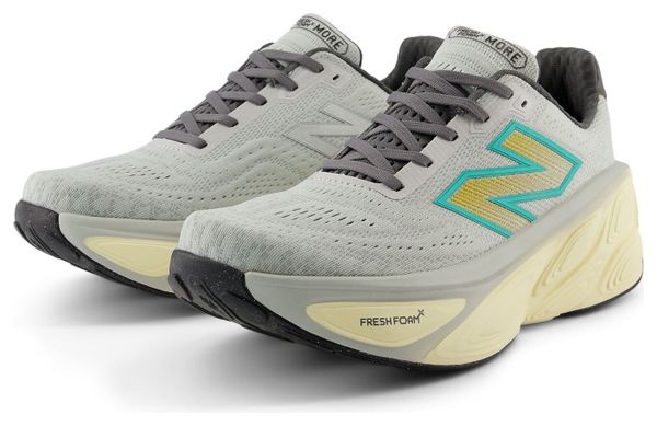 Chaussures Running New Balance Fresh Foam X More v5 Gris/Bleu/Jaune Homme - Produit Reconditionné