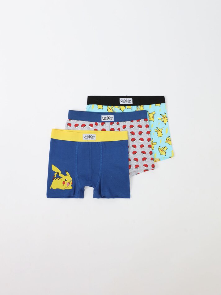 Pacote com 3 cuecas estampadas Pokémon™ - Cores Variadas