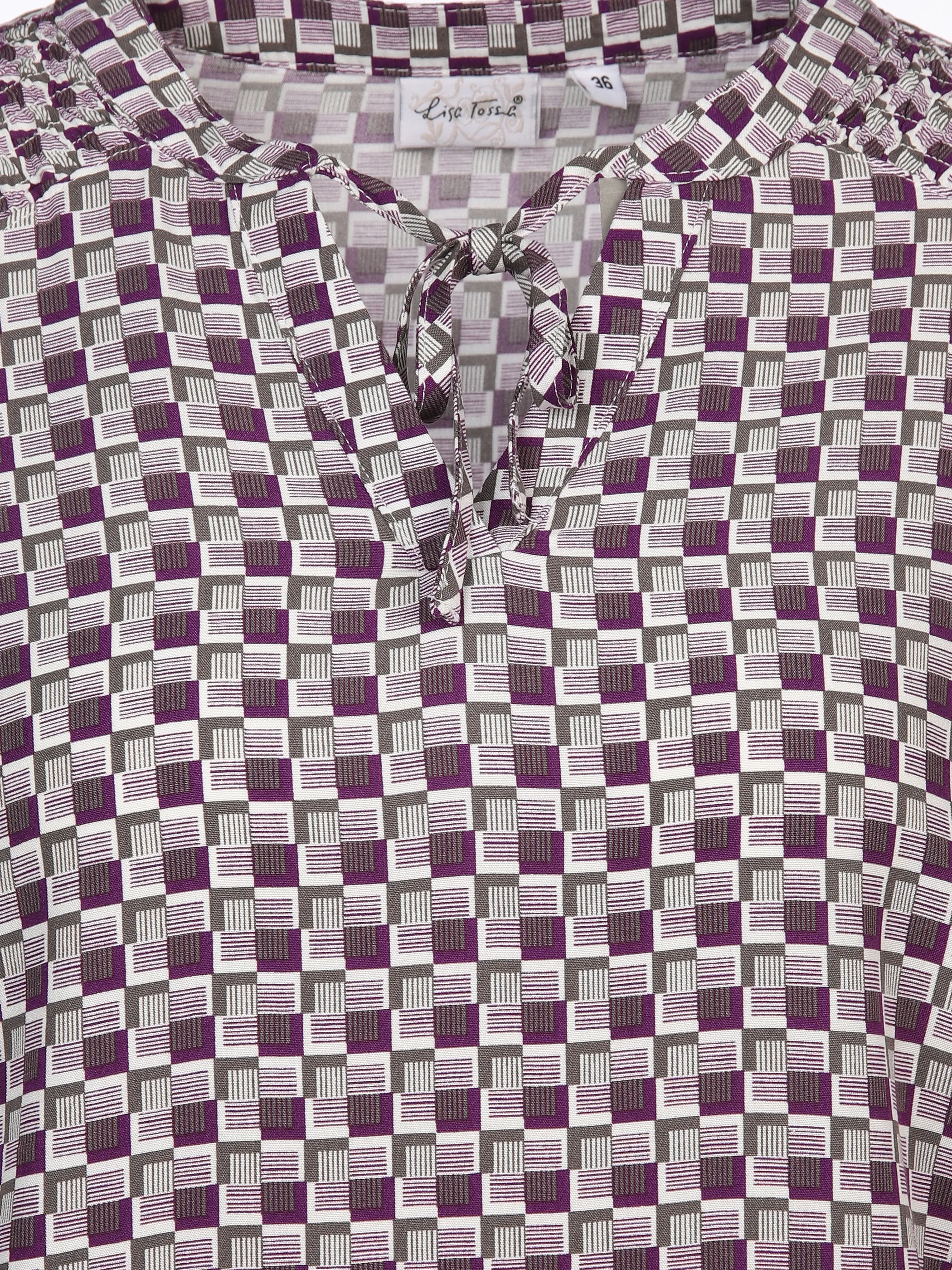 Damen Blouson-Bluse mit Alloverprint