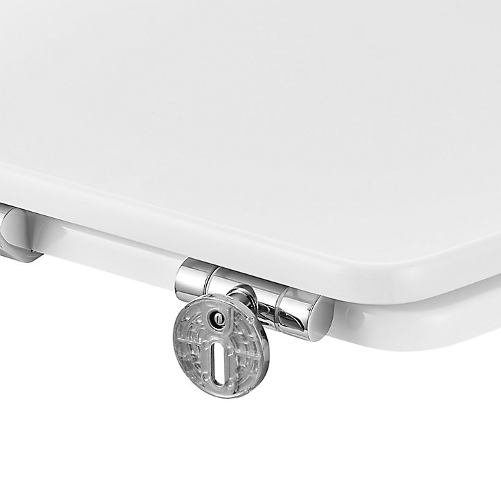 Abattant WC GoodHome Morava coloris blanc en MDF avec frein de chute