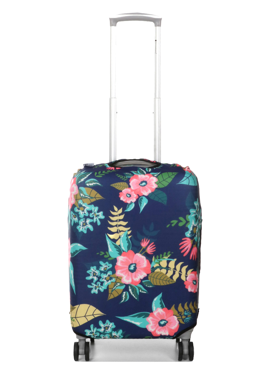 Housse de valise Periea Dark Blue with Flowers S