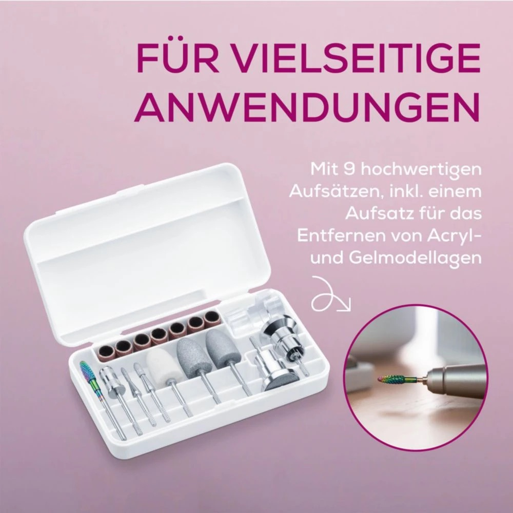 MP 200 (3in1) StudioNails Pro Nagelfräse LED UV Nagellampe Nagelstaubsauger Polierwerkzeug Maniküre Pediküre Station (10430) - Weiss / Silber