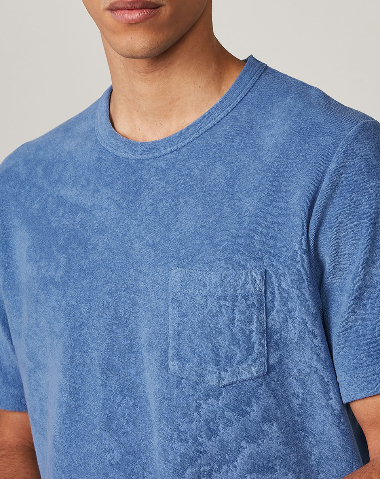 Hartford T-Shirt en éponge Pocket Crew chambray